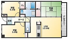 大阪府東大阪市御厨東2丁目（賃貸マンション3LDK・2階・65.42㎡） その2