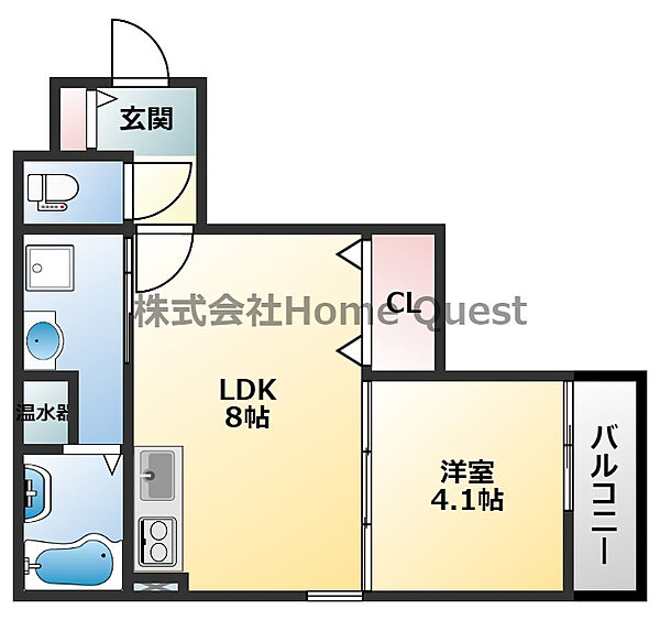 Tre Court 東大阪 203｜大阪府東大阪市近江堂3丁目(賃貸アパート1LDK・2階・28.36㎡)の写真 その2