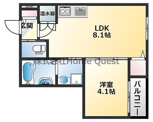 Tre Court 東大阪 ｜大阪府東大阪市近江堂3丁目(賃貸アパート1LDK・2階・28.36㎡)の写真 その2