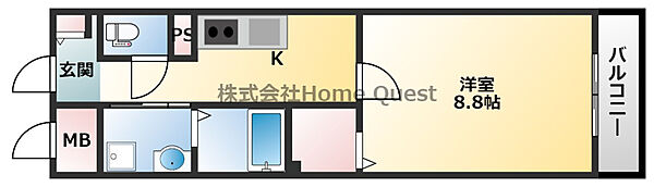 ヴィラ　ヴィオラ 202｜大阪府東大阪市近江堂1丁目(賃貸アパート1K・2階・30.10㎡)の写真 その2