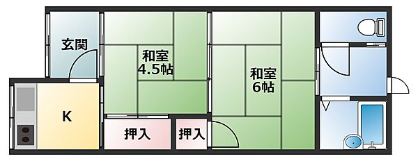 山本平屋 南棟東端｜大阪府八尾市南本町6丁目(賃貸テラスハウス2K・1階・35.00㎡)の写真 その1