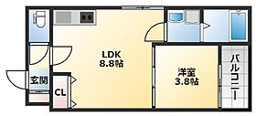 大阪府東大阪市友井4丁目（賃貸アパート1LDK・3階・30.27㎡） その2