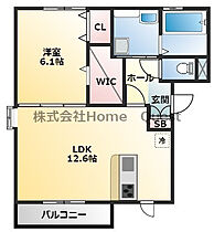 Lien soeur B棟 302 ｜ 大阪府八尾市恩智中町1丁目46-1（賃貸アパート1LDK・3階・47.85㎡） その2