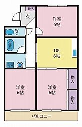 コーポ壽 3DKの間取図画像