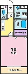 ボナールハイツ 1Kの間取図画像