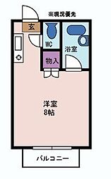 ハウス数野 ワンルームの間取図画像