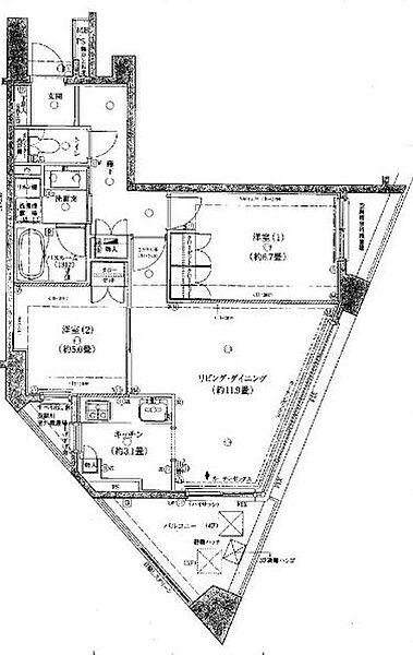 クリオ目白台壱番館 402｜東京都文京区目白台２丁目(賃貸マンション2LDK・4階・61.37㎡)の写真 その2