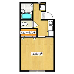 エクセレント若宮 1Kの間取図画像