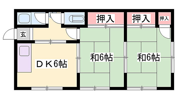 清山荘 ｜兵庫県加古川市別府町元町(賃貸アパート2DK・1階・45.00㎡)の写真 その2