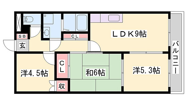 フェリスカーザ ｜兵庫県小野市神明町(賃貸アパート3LDK・1階・58.30㎡)の写真 その2