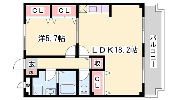 アネックスイースト ｜兵庫県姫路市継(賃貸マンション1LDK・1階・56.21㎡)の写真 その2