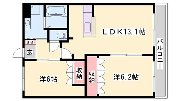 サンハイツIII ｜兵庫県加古川市尾上町池田(賃貸アパート2LDK・1階・57.33㎡)の写真 その2