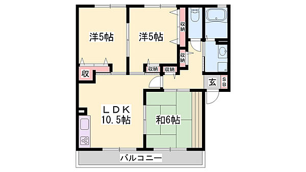 セレーノミナミ ｜兵庫県姫路市御国野町国分寺(賃貸アパート3LDK・1階・62.95㎡)の写真 その2