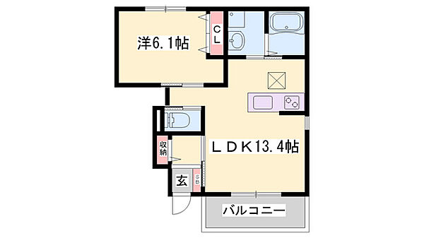 アイリスガーデン ｜兵庫県姫路市飾磨区妻鹿(賃貸アパート1LDK・1階・45.17㎡)の写真 その2