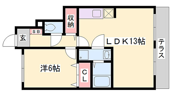 ハイツ コムフォート ｜兵庫県加古川市別府町新野辺(賃貸アパート1LDK・1階・44.92㎡)の写真 その2