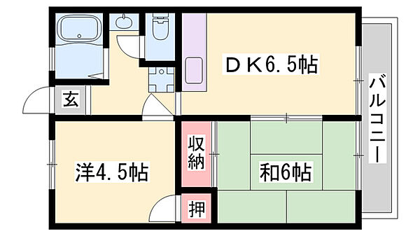 パナハイツ北野Ａ棟 ｜兵庫県加古川市野口町北野(賃貸アパート2DK・2階・40.92㎡)の写真 その1