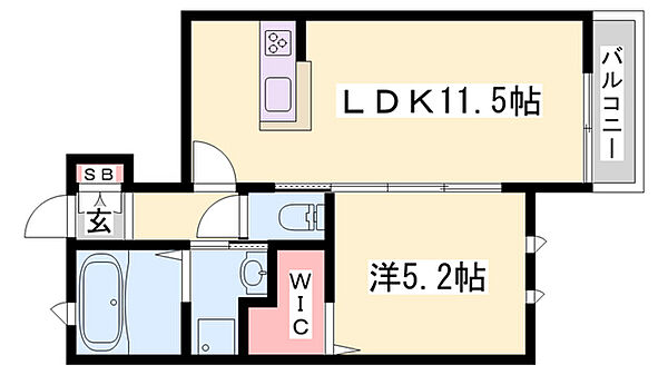 ユアメゾン西延末 ｜兵庫県姫路市西延末(賃貸アパート1LDK・1階・40.87㎡)の写真 その2