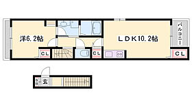 フロレゾンII  ｜ 兵庫県姫路市飯田（賃貸アパート1LDK・2階・43.79㎡） その2