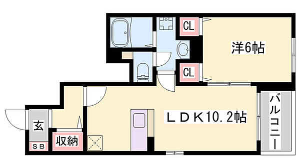 リーシェ ｜兵庫県小野市王子町(賃貸アパート1LDK・1階・41.24㎡)の写真 その2