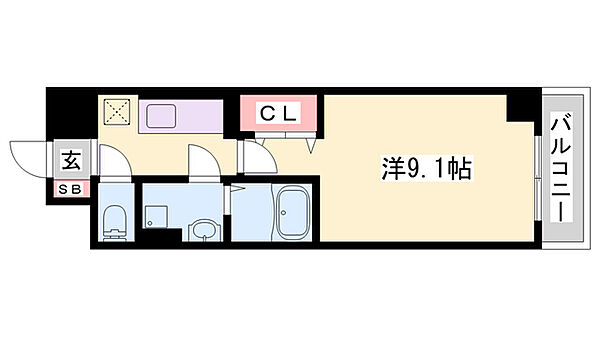 ジラソーレ花影 ｜兵庫県姫路市花影町4丁目(賃貸マンション1K・3階・30.13㎡)の写真 その2