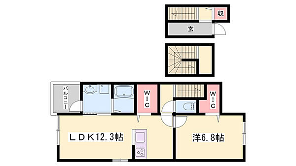 カトレアII ｜兵庫県小野市黒川町(賃貸アパート1LDK・3階・59.21㎡)の写真 その2