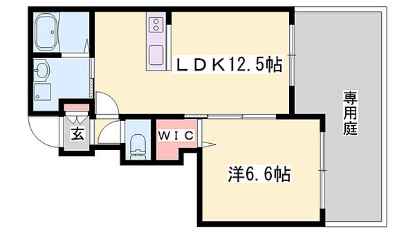 プレル　ウエスト ｜兵庫県姫路市西延末(賃貸アパート1LDK・1階・46.51㎡)の写真 その2