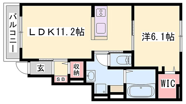 エンラコリーナ ｜兵庫県加古川市平岡町高畑(賃貸アパート1LDK・1階・44.18㎡)の写真 その2