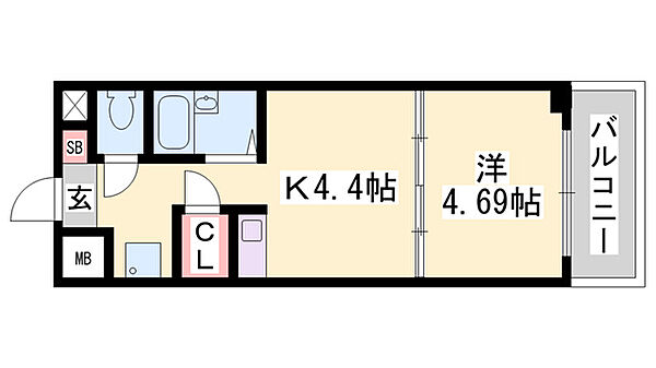 土井ハイツ北条口 ｜兵庫県姫路市北条口3丁目(賃貸マンション1K・5階・24.05㎡)の写真 その2