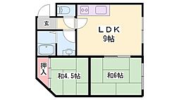 白国ハウスA 2LDKの間取図画像