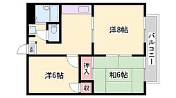 コンフォート松南 3DKの間取図画像