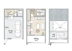 RGARAGE KAMADA 1LDKの間取図画像