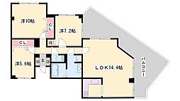 リブレ北新在家 3LDKの間取図画像