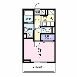 アステリア 1Kの間取図画像