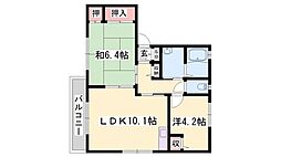 シャーメゾン北野 2LDKの間取図画像