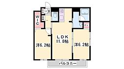 シャーメゾンクライム 2LDKの間取図画像