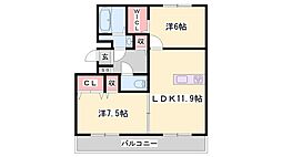 K・プラウド 2LDKの間取図画像