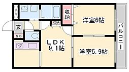 グレイスワン 2LDKの間取図画像