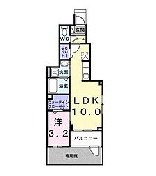 アンサードリーム加古川 1LDKの間取図画像