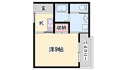 ハイツ・コンブリオ 1Kの間取図画像
