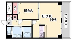 グランツ野里 1LDKの間取図画像