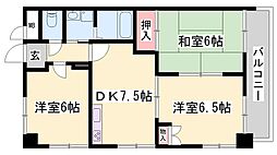 ピアイースト姫路白浜 3DKの間取図画像