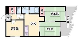 ロイヤルコーポ宝殿 3DKの間取図画像