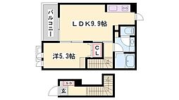 ココフローレン 1LDKの間取図画像