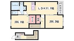 ハウオリエルア 2LDKの間取図画像