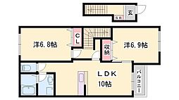 コートダイヤ 2LDKの間取図画像
