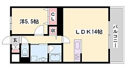エスペーロ青山北 1LDKの間取図画像