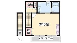 倉敷 1Kの間取図画像