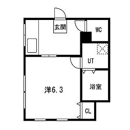 ハイツしらさぎ相生駅前 1Kの間取図画像