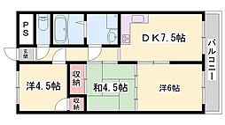 リープラス滝野社 3DKの間取図画像