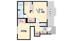 サンビエント 1LDKの間取図画像